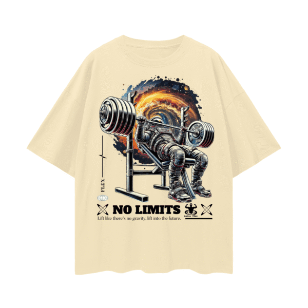 Oversized No Limits Tee (Black Text) - Image 4